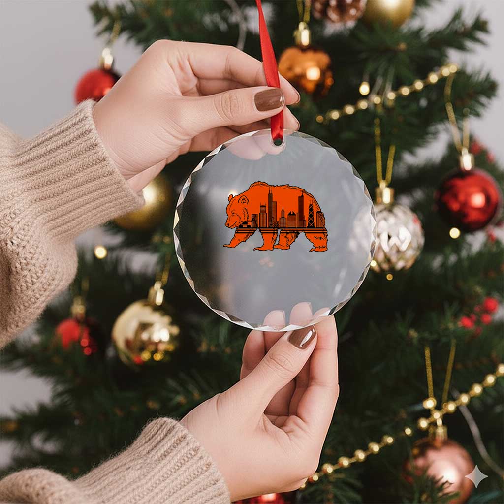 Chicago Skyline Bear Crystal Glass Ornament Windy City Pride True Lover Sports Fan TS02 Print Your Wear