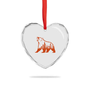 Chicago Skyline Bear Heart Crystal Glass Ornament Urban Streetwear Gift TS12 Print Your Wear