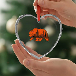 Chicago Skyline Bear Heart Crystal Glass Ornament Windy City Pride True Lover Sports Fan TS02 Print Your Wear