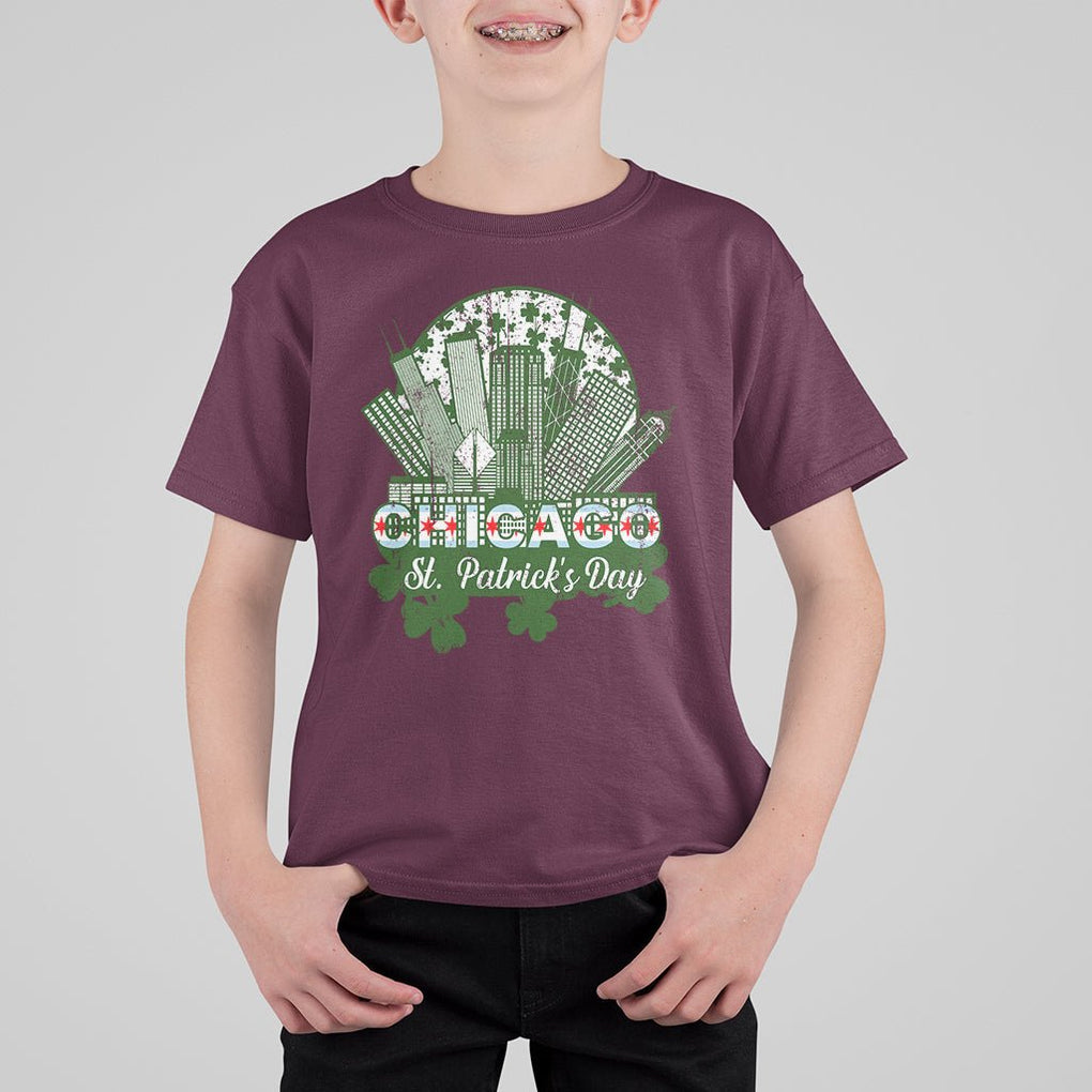 Chicago St Patrick's Day T Shirt For Kid South Side Irish American Pride TS02 Maroon Printyourwear