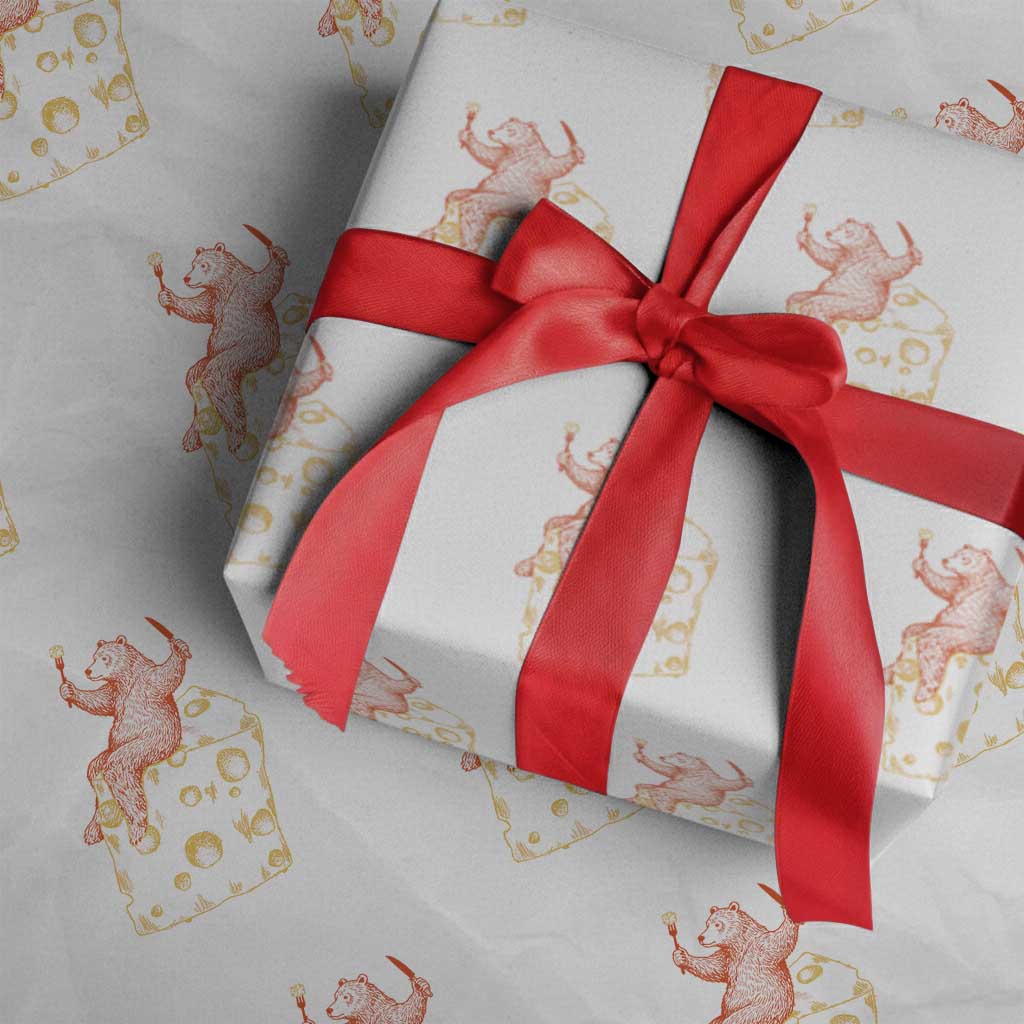 BR Eating CHZ Wrapping Paper Roll Funny Football Rival Gift TS12 White Print Your Wear