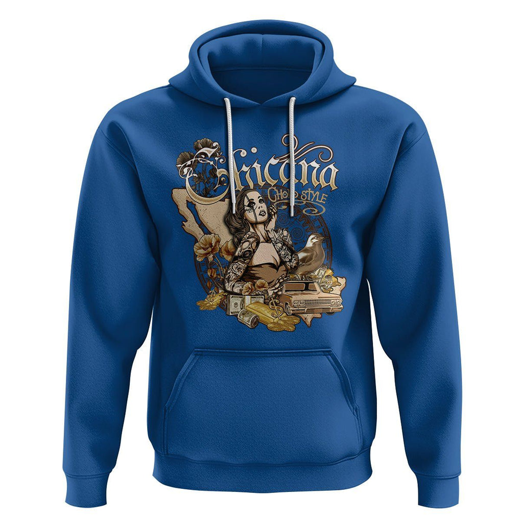 Chicana Mexico Cholo Mexican American Latina Hoodie TS09 Royal Blue Printyourwear