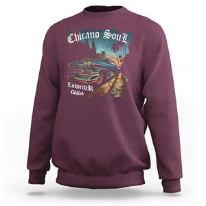 Chicano Soul Lowrider Oldies Mexican Cholo Sweatshirt TS09 Maroon Printyourwear