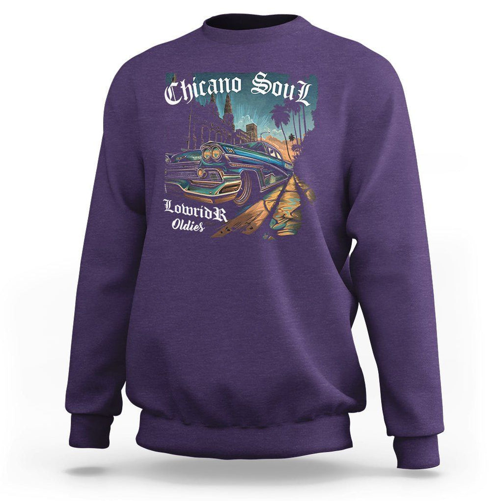Chicano Soul Lowrider Oldies Mexican Cholo Sweatshirt TS09 Purple Printyourwear
