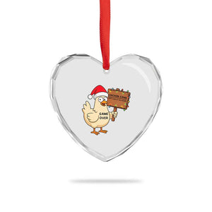 Chicken Game Christmas Heart Crystal Glass Ornament Funny Do Not Look At The Chicken TS14 Print Your Wear