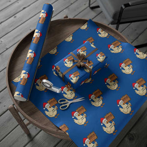 Chicken Game Christmas Wrapping Paper Roll Funny Do Not Look At The Chicken TS14 Blue Print Your Wear