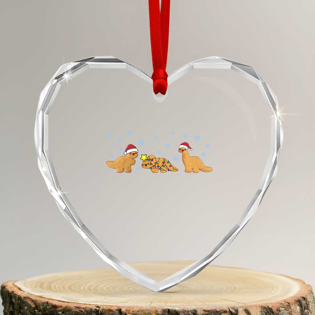 Chicken Nugget Lover Heart Crystal Glass Ornament Christmas Holiday Gift TS12 Transparent Glass 3'' Heart Print Your Wear