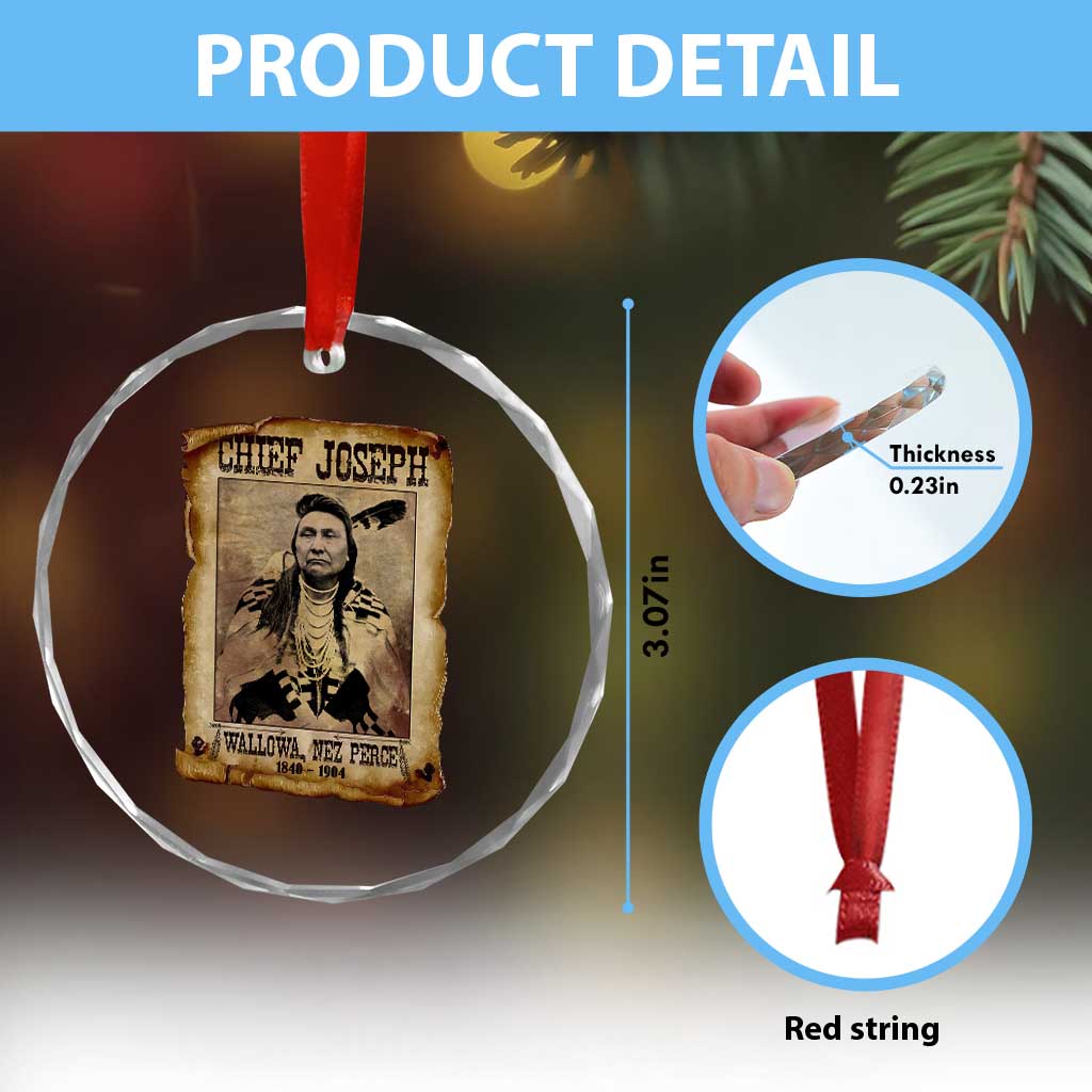 Chief Joseph Crystal Glass Ornament Wallowa Nez Perce Native American Leader History TS10 Print Your Wear