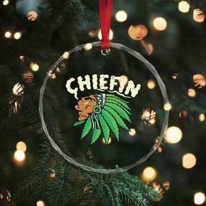 Chiefin Weed Smoking Crystal Glass Ornament Funny 420 Cannabis Pot THC Smoker TS02 Print Your Wear