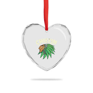 Chiefin Weed Smoking Heart Crystal Glass Ornament Funny 420 Cannabis Pot THC Smoker TS02 Print Your Wear