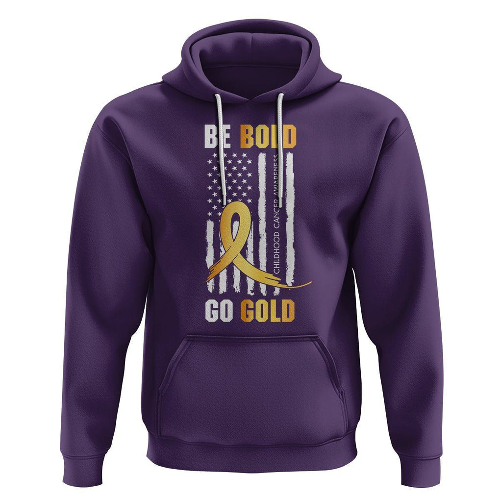Childhood Cancer Awareness Hoodie Childhood Be Bold Go Gold US Flag TS02 Purple Printyourwear