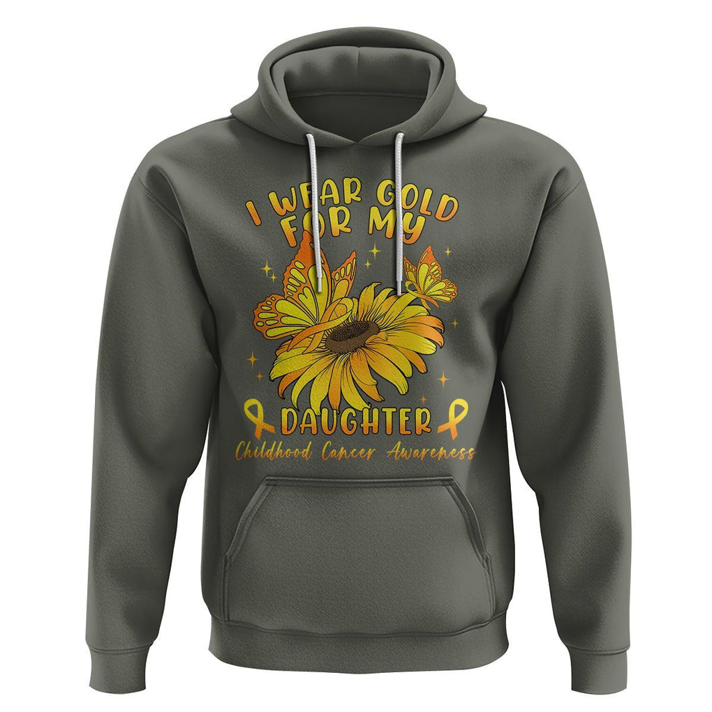 Childhood Cancer Awareness Hoodie I Wear Gold For My Daughter TS02 Military Green Printyourwear