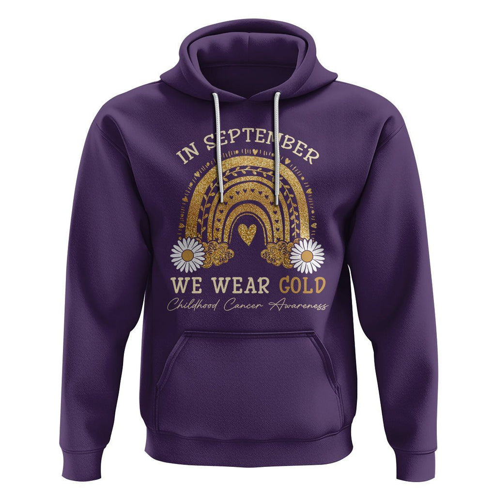 Childhood Cancer Awareness Hoodie In September We Wear Gold Rainbow TS02 Purple Printyourwear