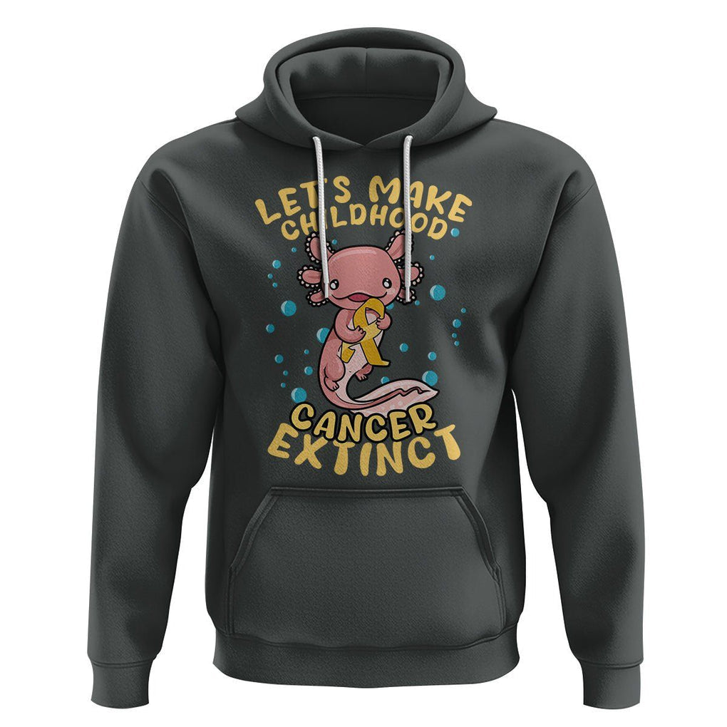 Childhood Cancer Awareness Hoodie Make Extinct Axolotl Pediatric Cancer TS02 Dark Heather Printyourwear