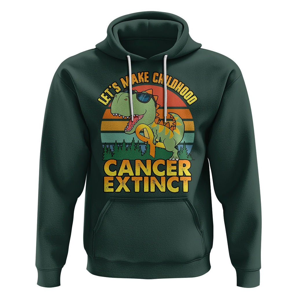 Childhood Cancer Awareness Hoodie Make Extinct Dinosaur Pediatric Cancer TS02 Dark Forest Green Printyourwear