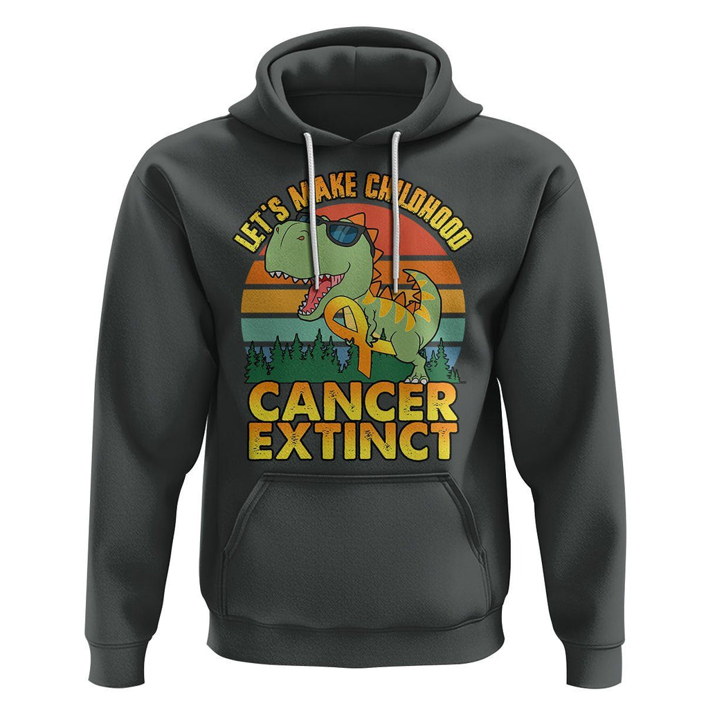 Childhood Cancer Awareness Hoodie Make Extinct Dinosaur Pediatric Cancer TS02 Dark Heather Printyourwear
