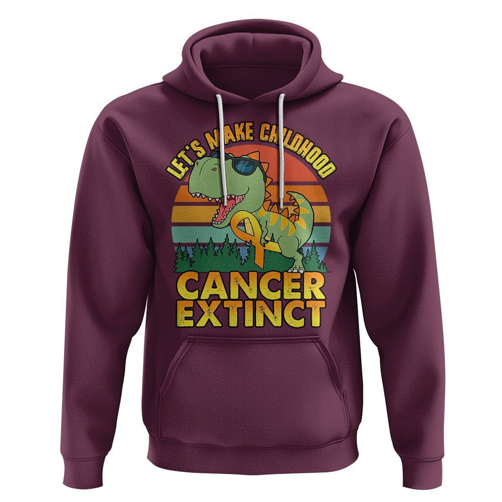 Childhood Cancer Awareness Hoodie Make Extinct Dinosaur Pediatric Cancer TS02 Maroon Printyourwear