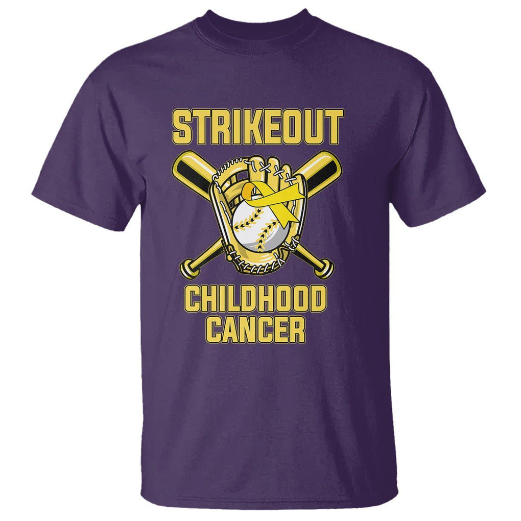 Childhood Cancer Awareness T Shirt Strikeout Childhood Cancer Baseball Support Pediatric Cancer TS02 Purple Printyourwear