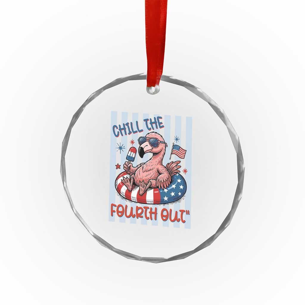 Chill The Fourth Out Crystal Glass Ornament Flamerica Flamingo 4th Of July TS14 Print Your Wear