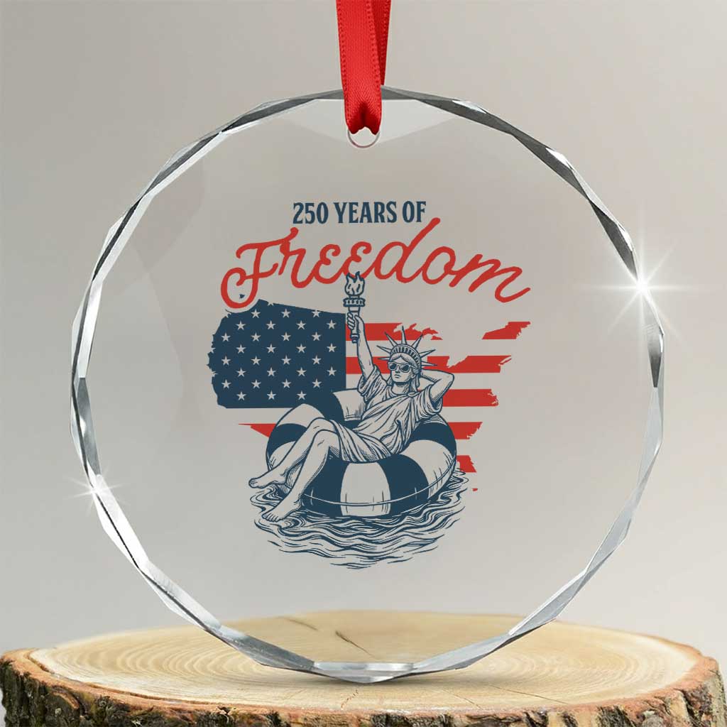 Chill The Fourth Out Crystal Glass Ornament Funny Statue of Liberty 4th of July TS14 Transparent Glass 3'' Circle Print Your Wear