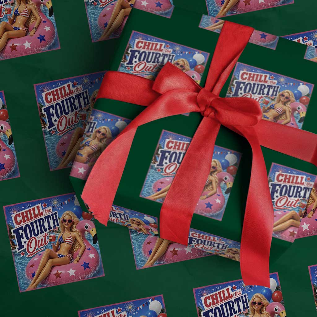 Chill The Fourth Out Doll Meme 4th of July Wrapping Paper Roll