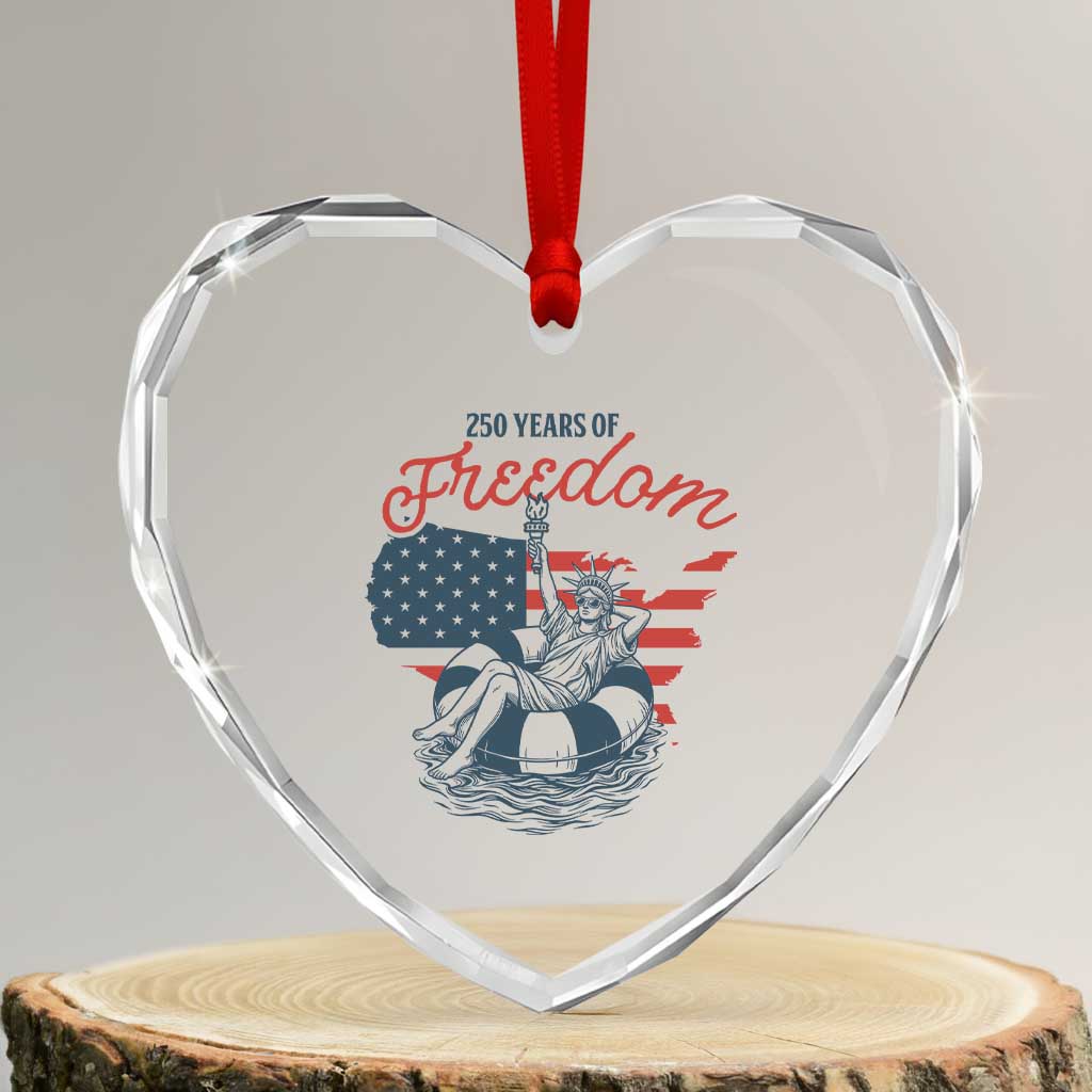 Chill The Fourth Out Heart Crystal Glass Ornament Funny Statue of Liberty 4th of July TS14 Transparent Glass 3'' Heart Print Your Wear