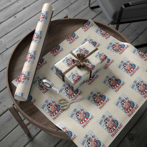 Chill The Fourth Out Wrapping Paper Roll Flamerica Flamingo 4th Of July