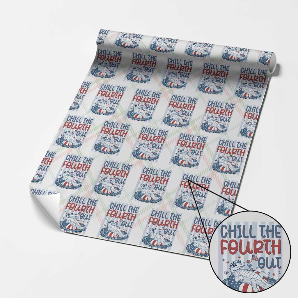 Chill The Fourth Out Wrapping Paper Roll Funny Alligator 4th Of July TS14 Christmas Plaid Print Your Wear