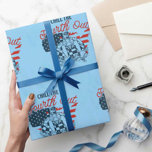 Chill The Fourth Out Wrapping Paper Roll Funny FDT 4th of July