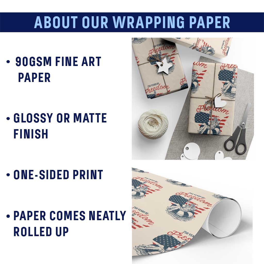 Chill The Fourth Out Wrapping Paper Roll Funny Statue of Liberty 4th of July
