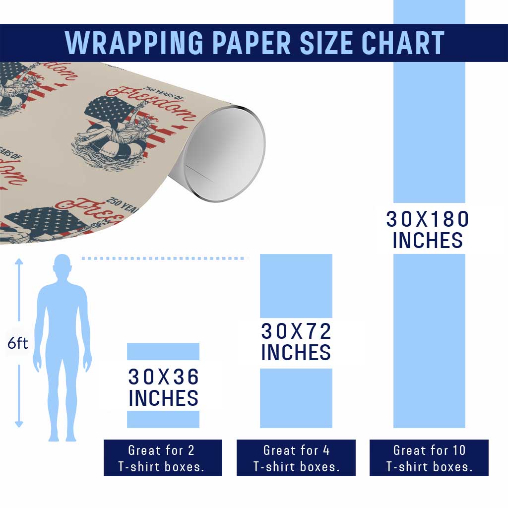 Chill The Fourth Out Wrapping Paper Roll Funny Statue of Liberty 4th of July