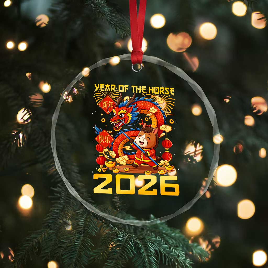 Chinese New Year 2026 Crystal Glass Ornament LYE Year of The Horse TS10 Print Your Wear