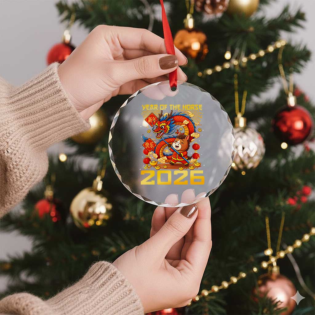 Chinese New Year 2026 Crystal Glass Ornament LYE Year of The Horse TS10 Print Your Wear