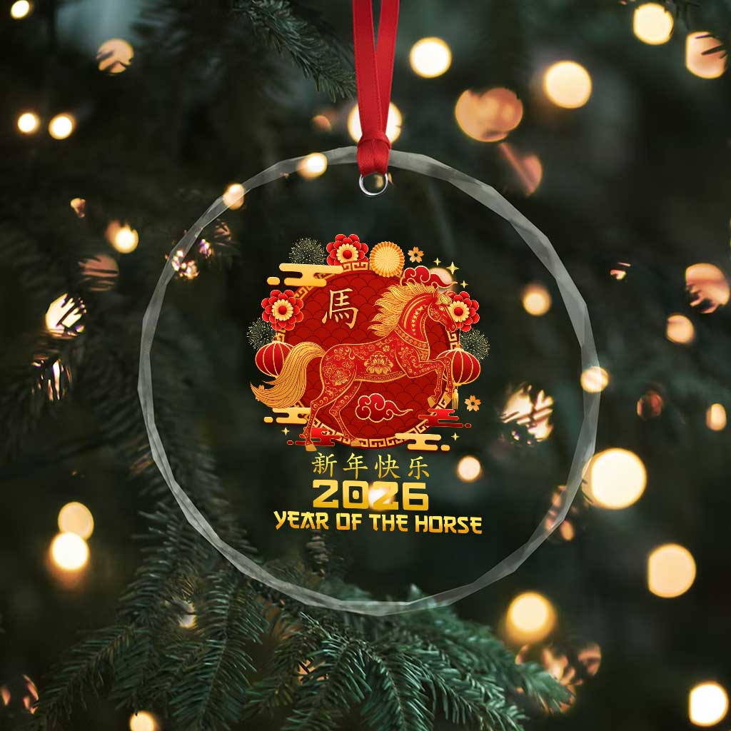 Chinese New Year 2026 Crystal Glass Ornament Year of The Horse TS10 Print Your Wear