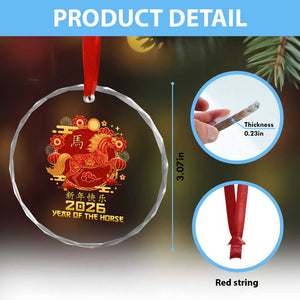 Chinese New Year 2026 Crystal Glass Ornament Year of The Horse TS10 Print Your Wear