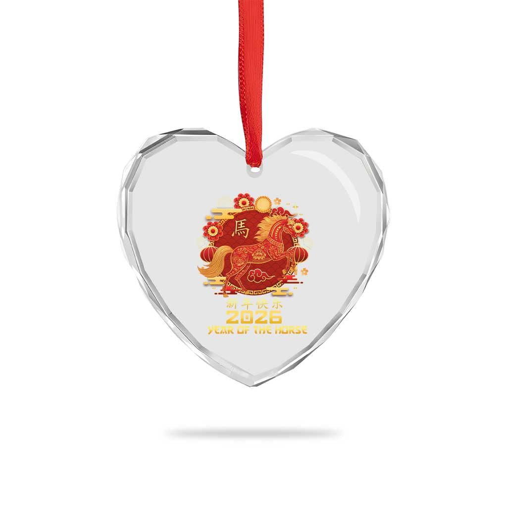 Chinese New Year 2026 Heart Crystal Glass Ornament Year of The Horse TS10 Print Your Wear