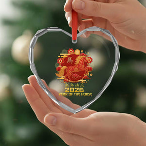 Chinese New Year 2026 Heart Crystal Glass Ornament Year of The Horse TS10 Print Your Wear