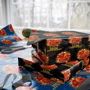 Chinese New Year 2026 Wrapping Paper Roll Year of The Horse TS10 Black Print Your Wear