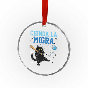Chinga La Migra Crystal Glass Ornament Funny Protest Cat Minneapolis Support Gift TS12 Print Your Wear