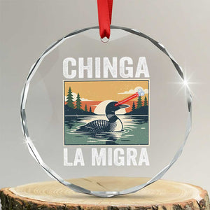 Chinga La Migra Crystal Glass Ornament Minnesota Loon Laser Ice Cube Political Protest TS11 Transparent Glass 3'' Circle Print Your Wear