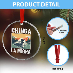 Chinga La Migra Crystal Glass Ornament Minnesota Loon Laser Ice Cube Political Protest TS11 Print Your Wear
