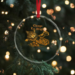 Chinga La Migra Crystal Glass Ornament Retro Protest Subtle FDT Cat Meme TS10 Print Your Wear