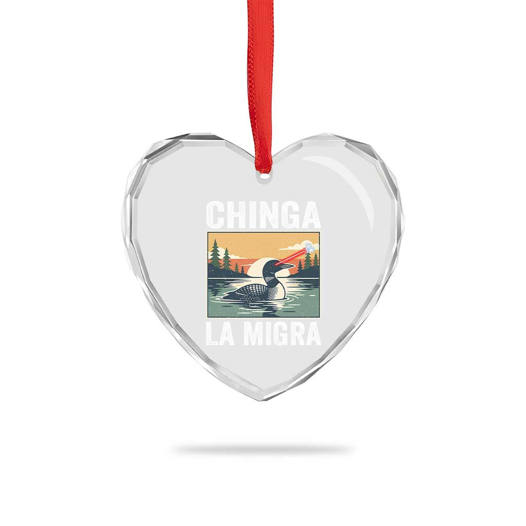 Chinga La Migra Heart Crystal Glass Ornament Minnesota Loon Laser Ice Cube Political Protest TS11 Print Your Wear
