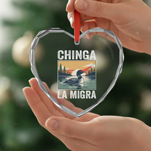Chinga La Migra Heart Crystal Glass Ornament Minnesota Loon Laser Ice Cube Political Protest TS11 Print Your Wear
