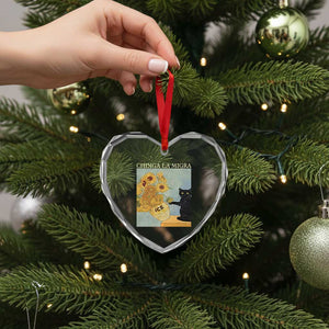 Chinga la Migra Heart Crystal Glass Ornament Subtle FDT Black Cat Meme Van Gogh Art TS10 Print Your Wear
