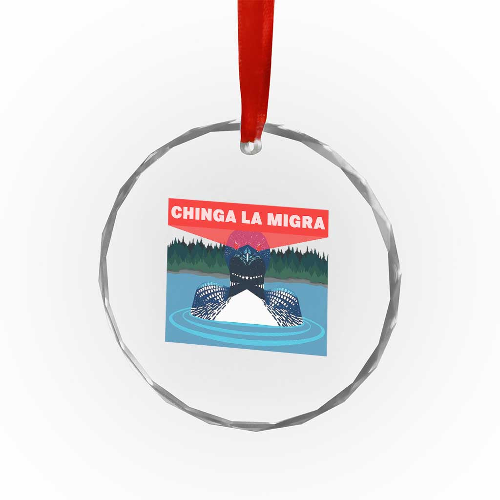 Chinga La Migra Red Eye Laser Loon Crystal Glass Ornament Political Resist Ice Minnesota Protest TS02 Print Your Wear
