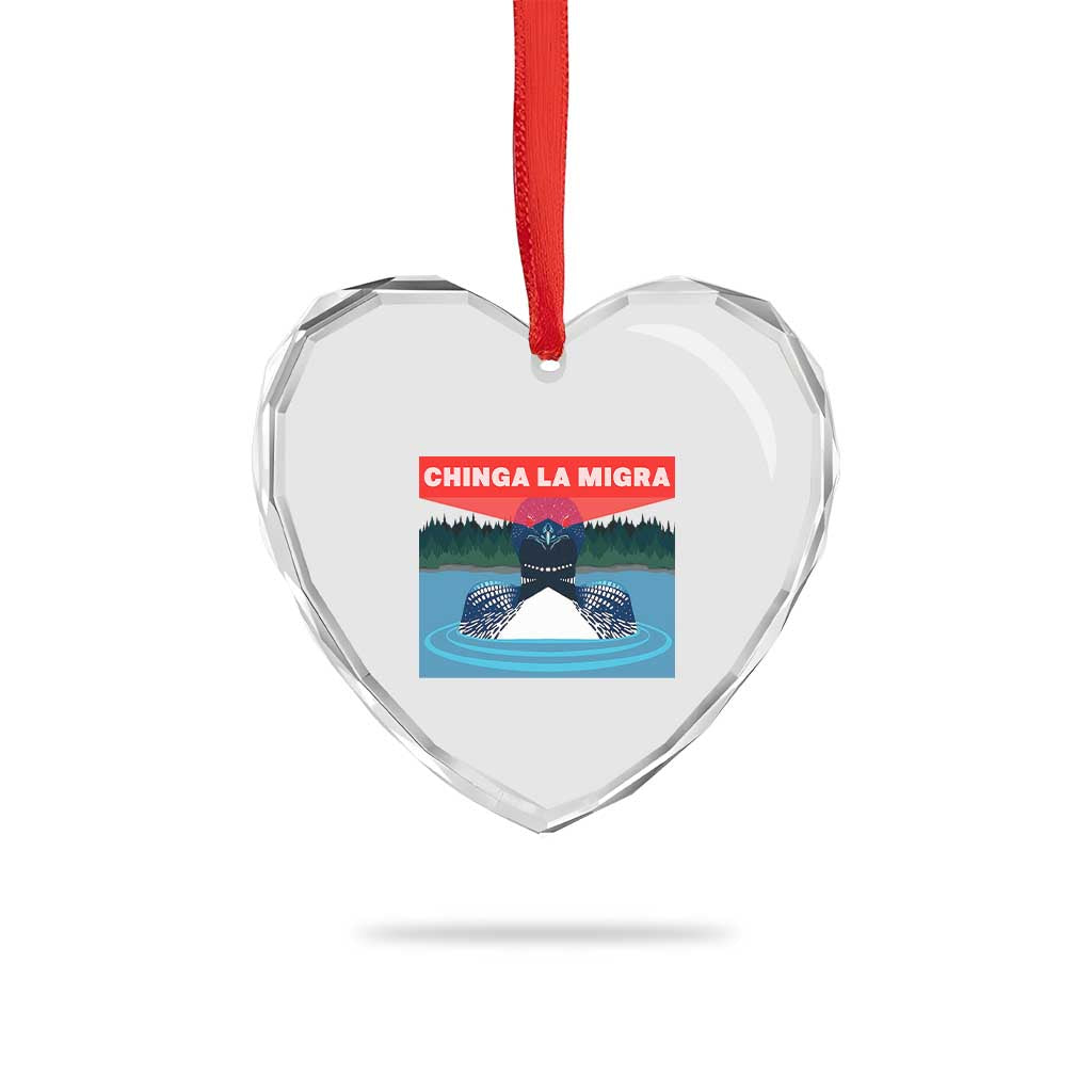 Chinga La Migra Red Eye Laser Loon Heart Crystal Glass Ornament Political Resist Ice Minnesota Protest TS02 Print Your Wear