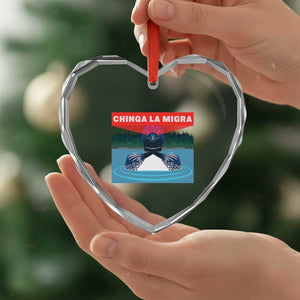 Chinga La Migra Red Eye Laser Loon Heart Crystal Glass Ornament Political Resist Ice Minnesota Protest TS02 Print Your Wear