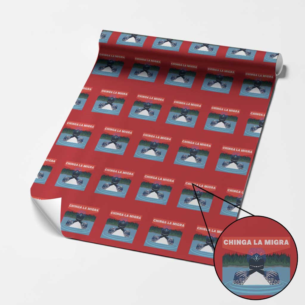 Chinga La Migra Red Eye Laser Loon Wrapping Paper Roll Political Resist Ice Minnesota Protest TS02 Red Print Your Wear