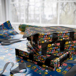 Chinga La Migra Wrapping Paper Roll Funny Boho Floral Resist Retro Pro Immigration TS10 Black Print Your Wear